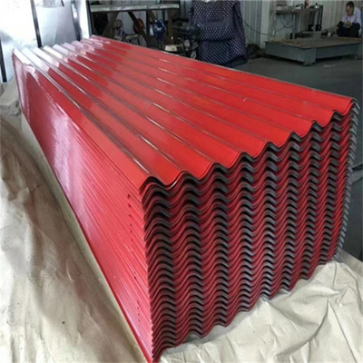 Prepainted лист оцинкованной волнистой стали для настилать крышу синь листа, красный